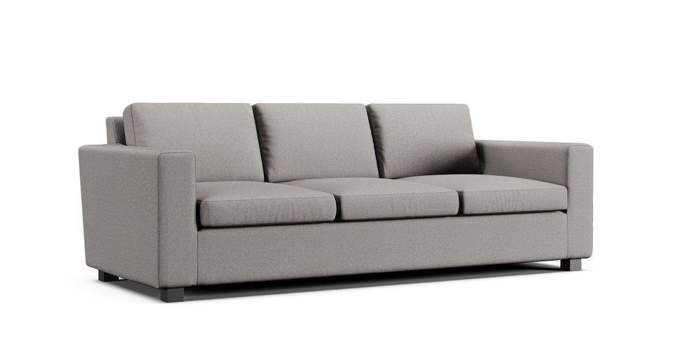 Utah 3 seater sofa slipcover - Care+ Canvas Ash