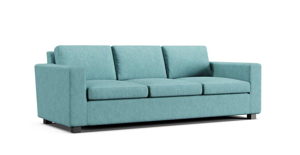 Utah 3 seater sofa slipcover - Care+ Tweed Mineral Blue
