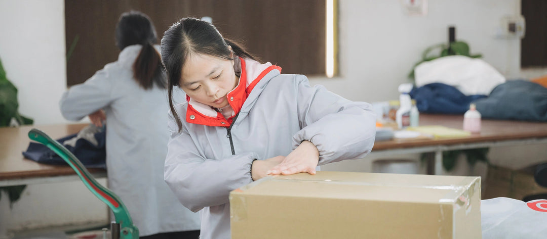 Comfort-Works-customer-couch-covers-package-quality-checks-packing-and-wrapping-in-manufacturing-factory