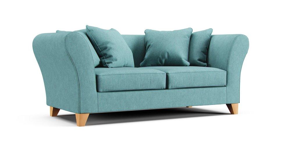 Backa 2.5 Seater Sofa Cover - Care+ Tweed Mineral Blue
