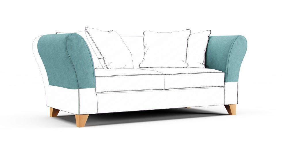 Backa Armrest Protector Covers — Add On - Care+ Tweed Mineral Blue