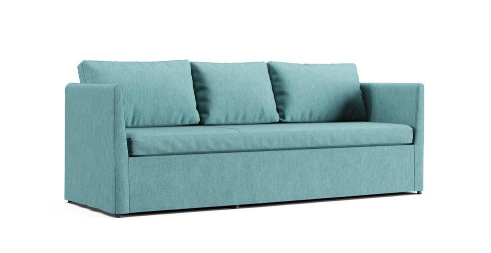 Brathult 3-seat Sofabed Covers - Care+ Tweed Mineral Blue