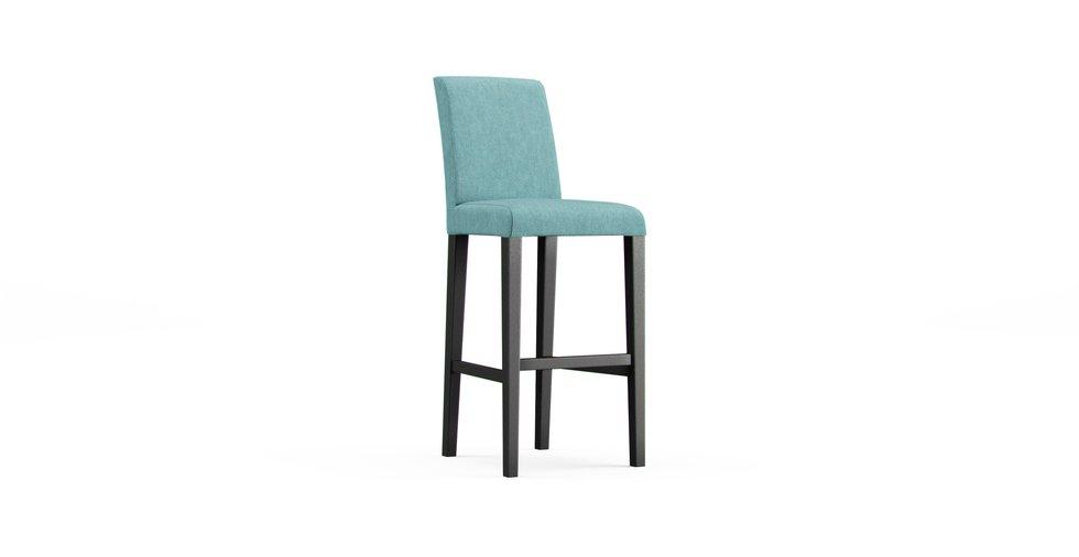 Bergmund Barstool Cover - Care+ Tweed Mineral Blue