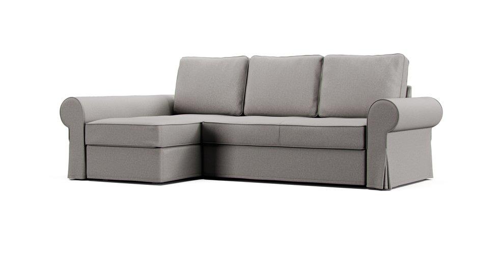 Backabro Sofa Bed with Chaise Cover - Care+ Canvas Ash