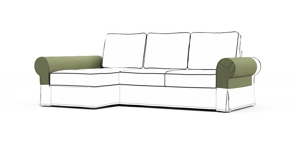 Backabro Chaise Armrest Protector Covers - Care+ Canvas Sage