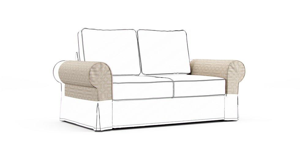 Backabro Armrest Protector Covers — Add On - Sunbrella® Fretwork Flax