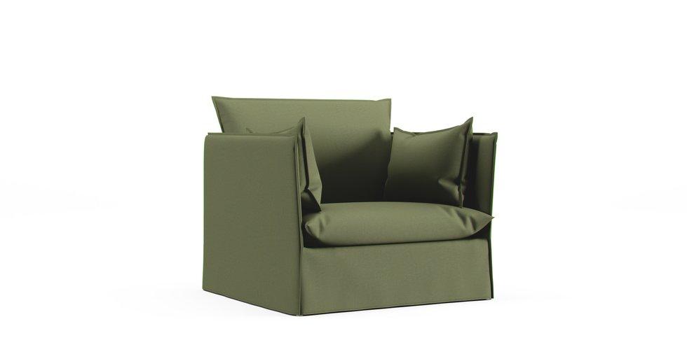 Backsalen 1.5 seat Armchair Cover - Care+ Canvas Sage