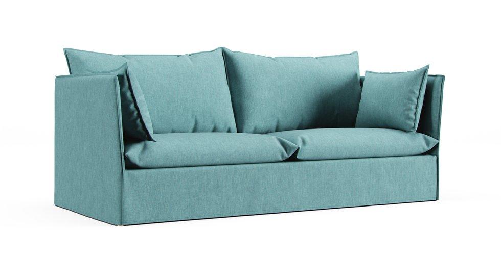 Backsalen 3-seat Sofa Cover - Care+ Tweed Mineral Blue