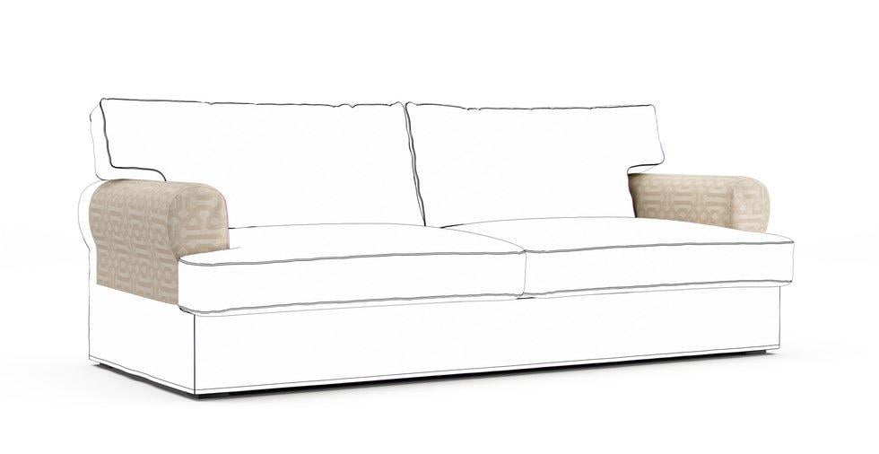 Ekeskog Armrest Protector Covers — Add On - Sunbrella® Fretwork Flax