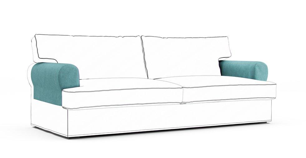 Ekeskog Armrest Protector Covers - Care+ Tweed Mineral Blue