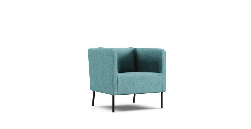 Ekero Armchair Cover - Care+ Tweed Mineral Blue