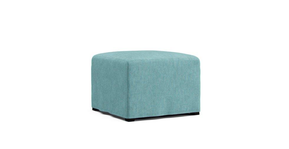 Ekenas Footstool Cover - Care+ Tweed Mineral Blue