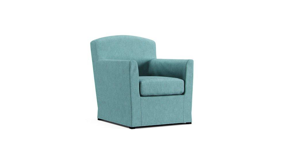 Ekenas Armchair Cover - Care+ Tweed Mineral Blue