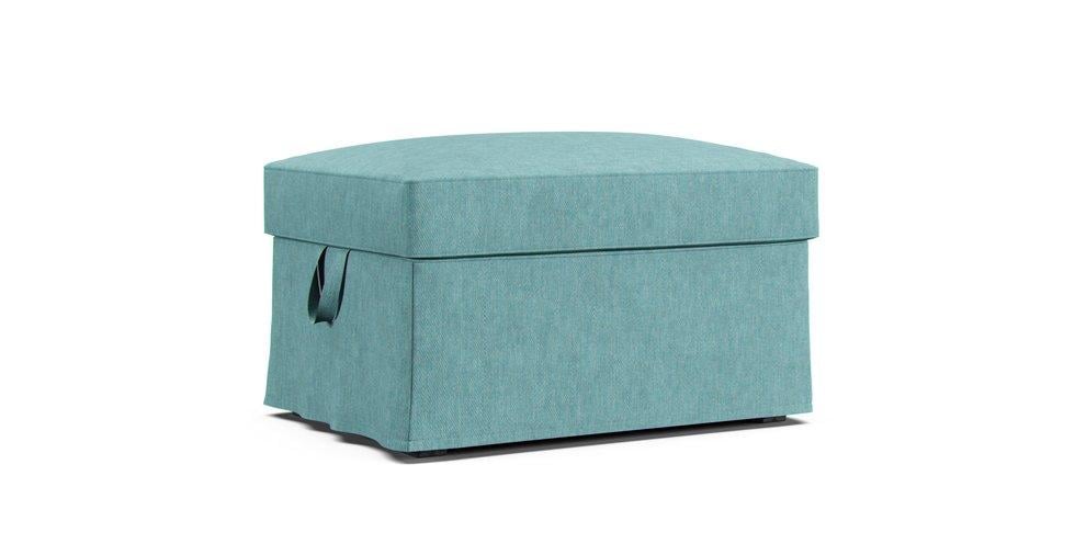 Housse de repose-pied Ektorp - Care+ Tweed Mineral Blue