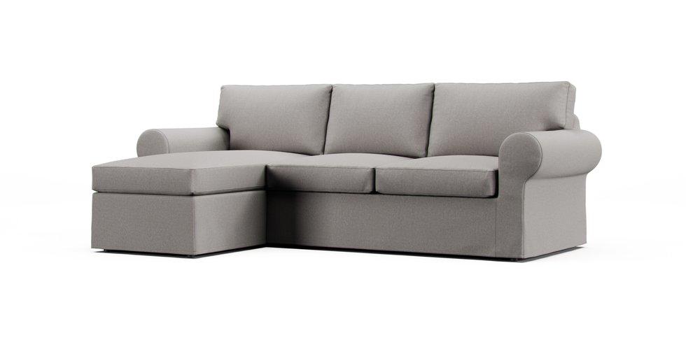 Uppland Sofa with Chaise Cover - Care+ Canvas Ash