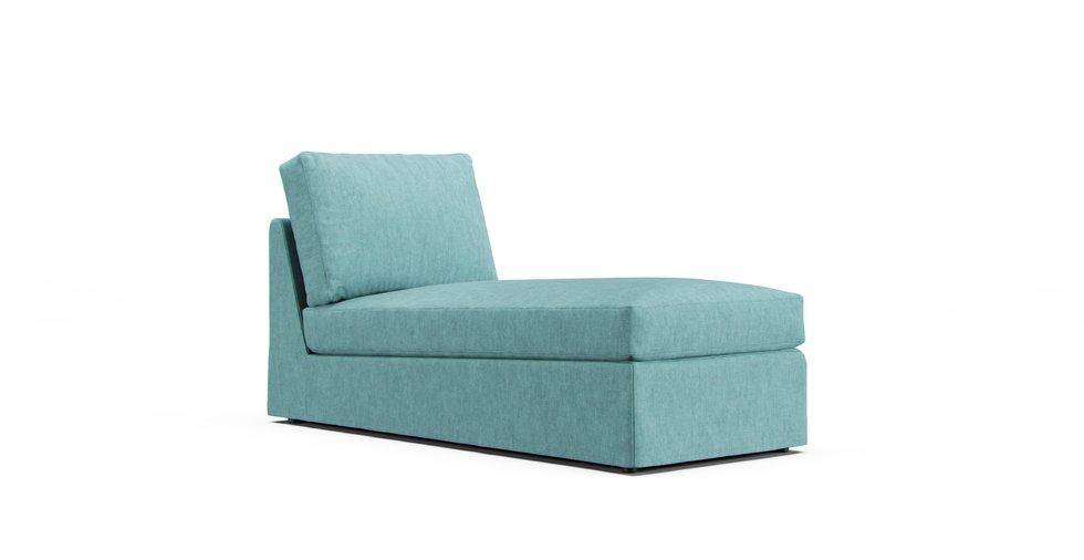 Housse de méridienne Ektorp sans accoudoirs - Care+ Tweed Mineral Blue