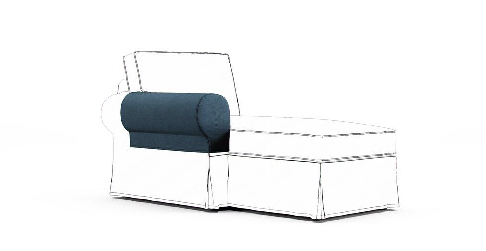 Ektorp Chaise Armrest Protector Cover - Care+ Tweed Teal