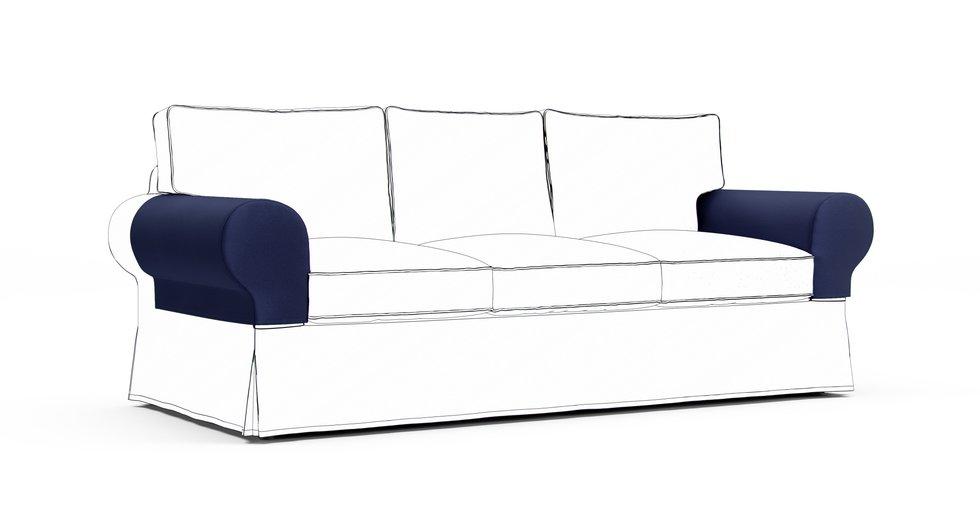 Ektorp Armrest Protector Covers — Add On - Everyday Cotton Navy