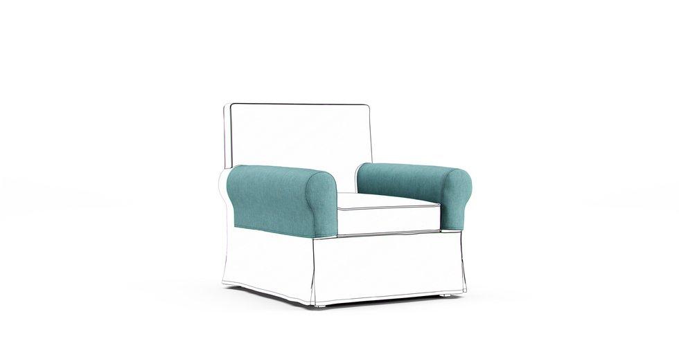 Protecteur d'accoudoir Ektorp Jennylund - Care+ Tweed Mineral Blue