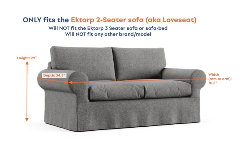 Ektorp 2 Seater Basic Fit Sofa Cover