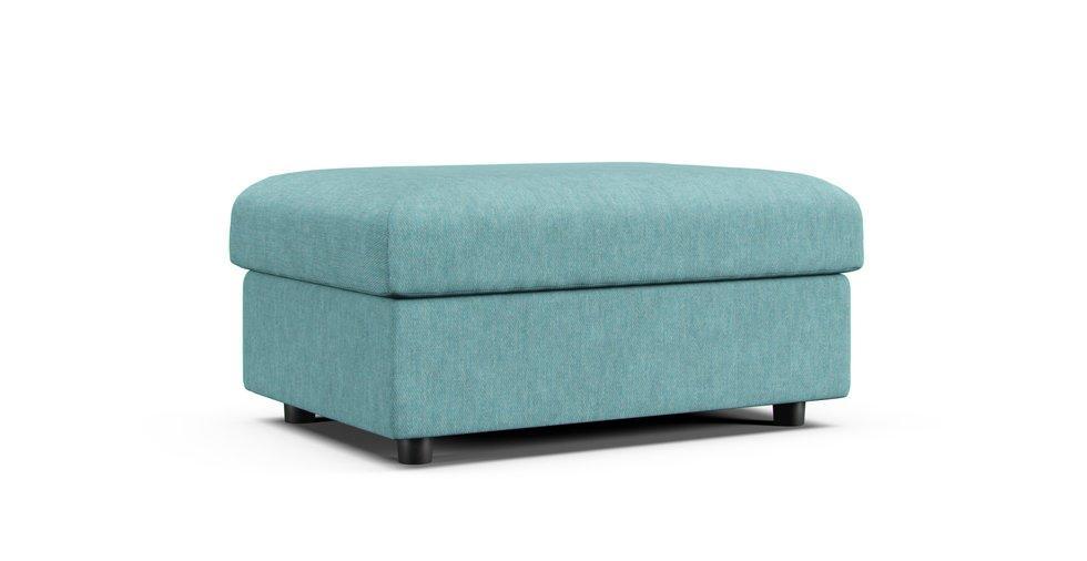Finnala Footstool Cover - Care+ Tweed Mineral Blue