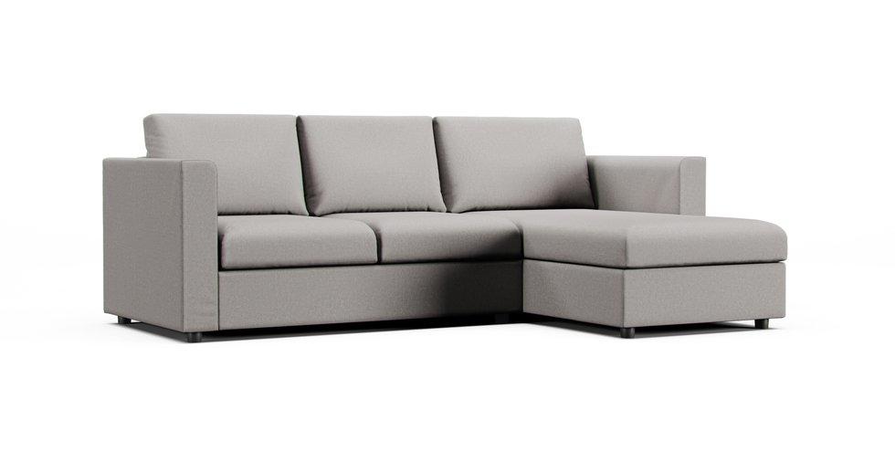 Finnala Sofa with Chaise Cover - Care+ Canvas Ash
