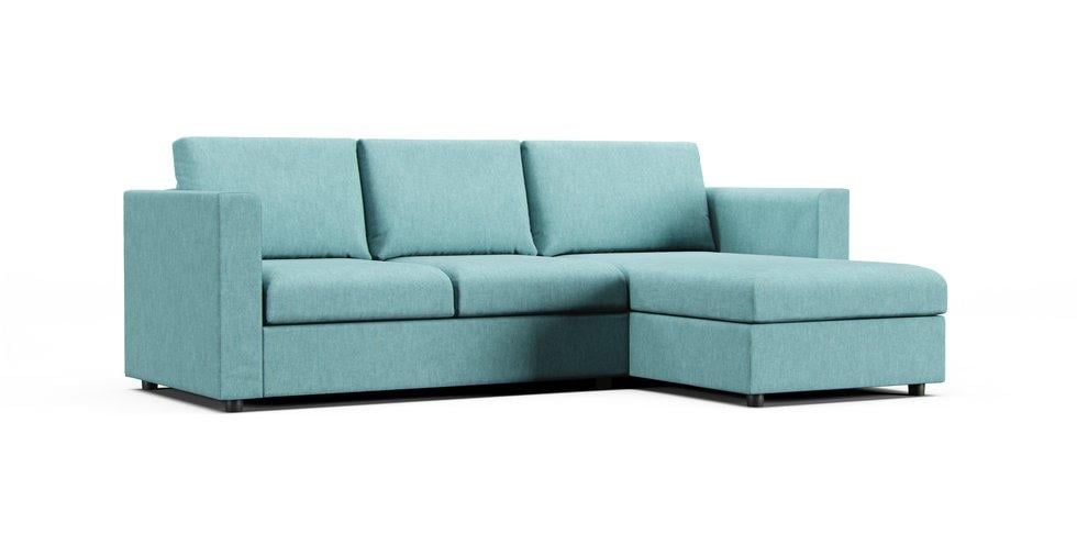 Finnala Sofa with Chaise Cover - Care+ Tweed Mineral Blue