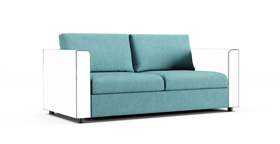 Finnala Loveseat Sleeper Section Cover - Care+ Tweed Mineral Blue