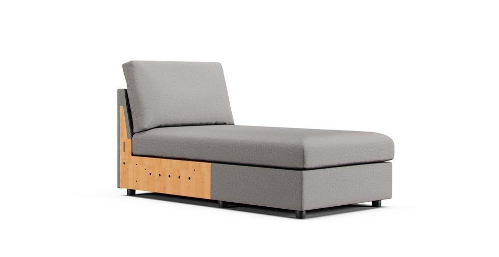 Finnala Chaise Section Cover - Care+ Canvas Ash