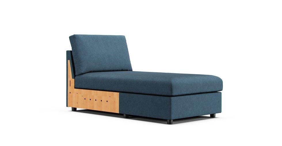 Finnala Chaise Section Cover - Care+ Tweed Teal