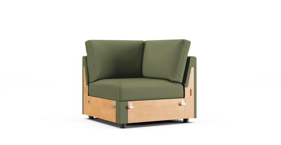Finnala Corner Seat Section Cover - Care+ Canvas Sage