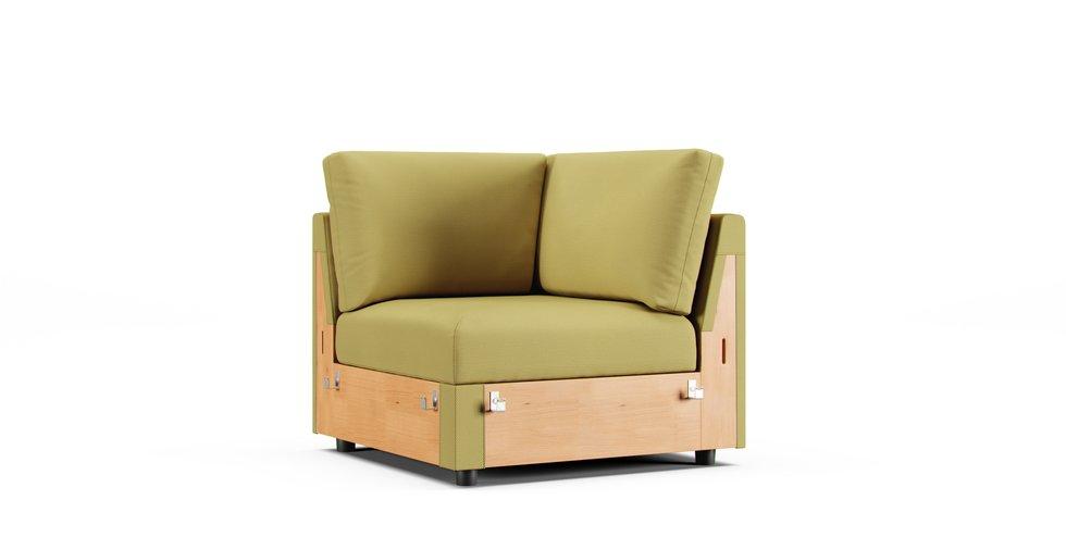 Finnala Corner Seat Section Cover - Care+ Tweed Amber