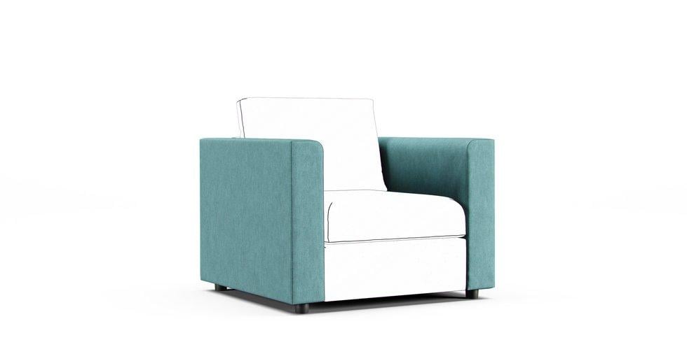 Finnala Armrest Cover - Care+ Tweed Mineral Blue