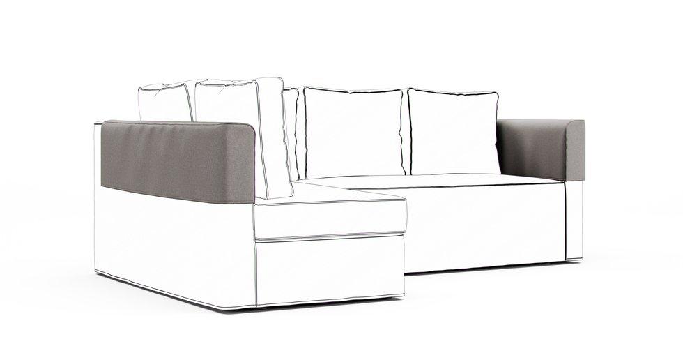 Fagelbo Chaise Armrest Protector Covers - Care+ Canvas Ash