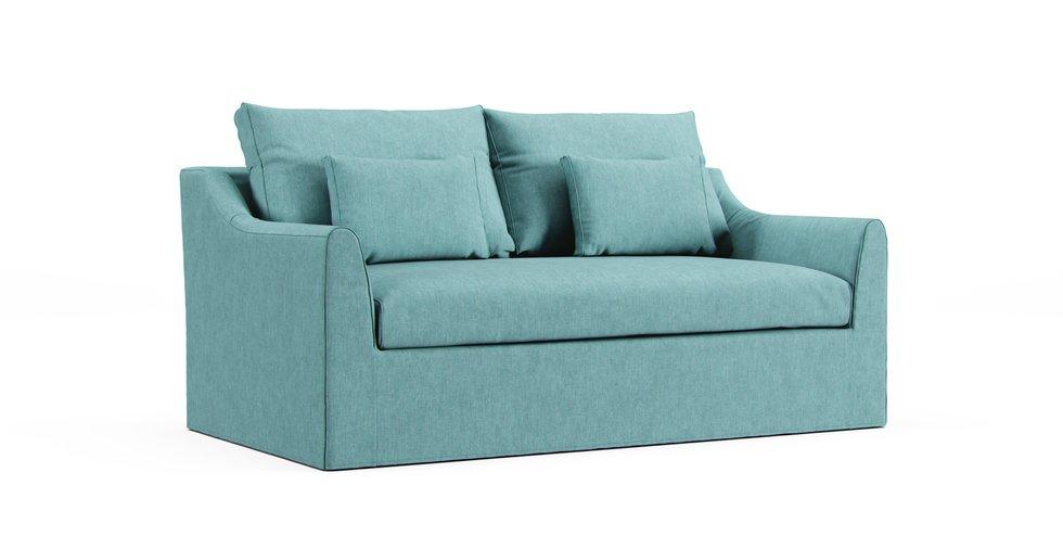 Farlov 2 Seater Sofa Cover - Care+ Tweed Mineral Blue