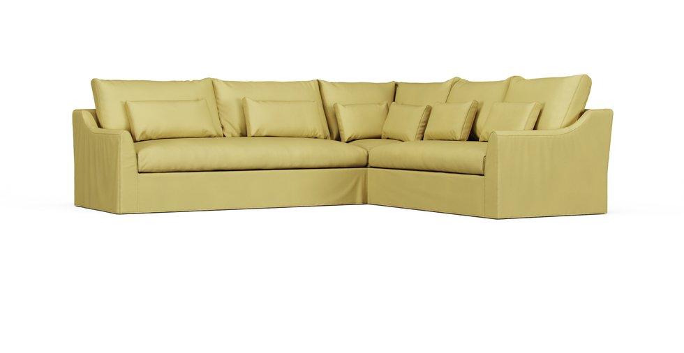 Farlov 5-seat Sectional Cover - Care+ Tweed Amber