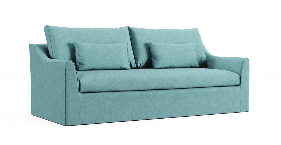Farlov 3 Seater Sofa Cover - Care+ Tweed Mineral Blue