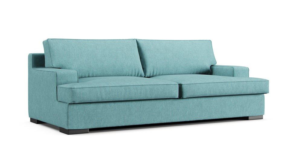Goteborg 3 Seater Sofa Cover - Care+ Tweed Mineral Blue