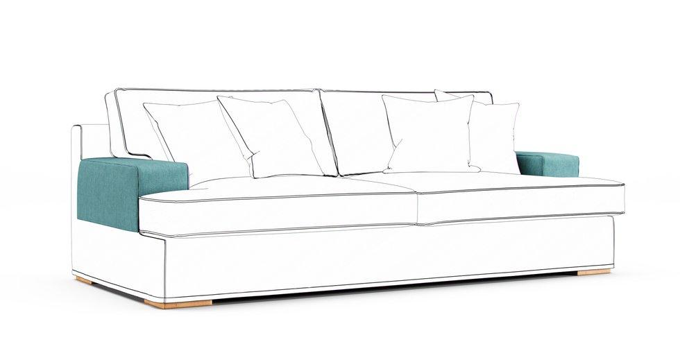 Goteborg Armrest Protector Covers - Care+ Tweed Mineral Blue