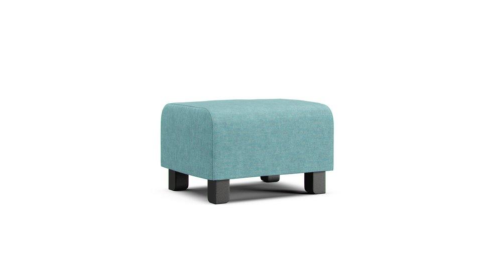 Gronlid Footstool Cover - Care+ Tweed Mineral Blue