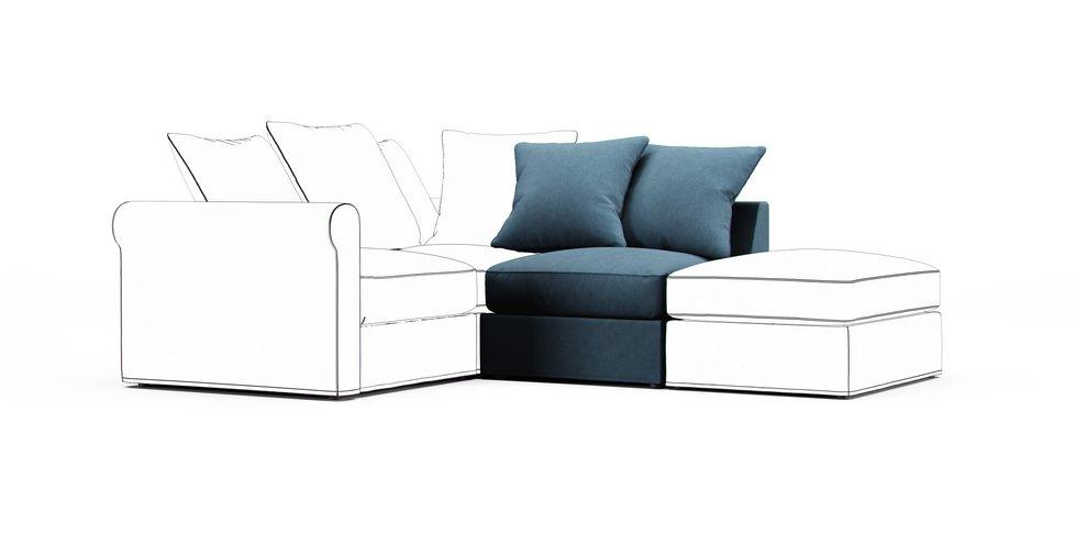 Gronlid One-Seat Section Cover - Care+ Tweed Teal