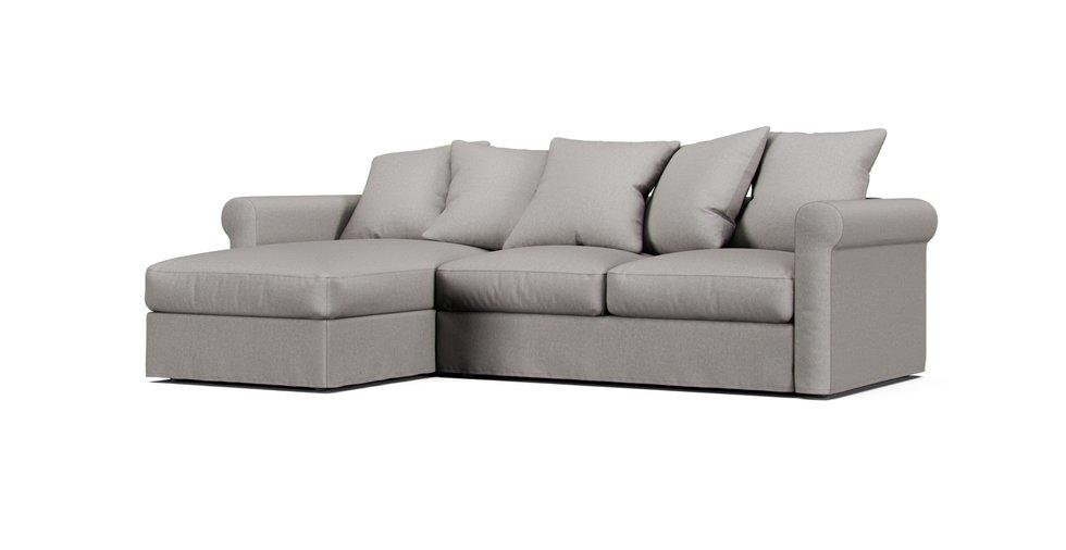 Gronlid Sofa with Chaise Lounge Cover - Care+ Canvas Ash