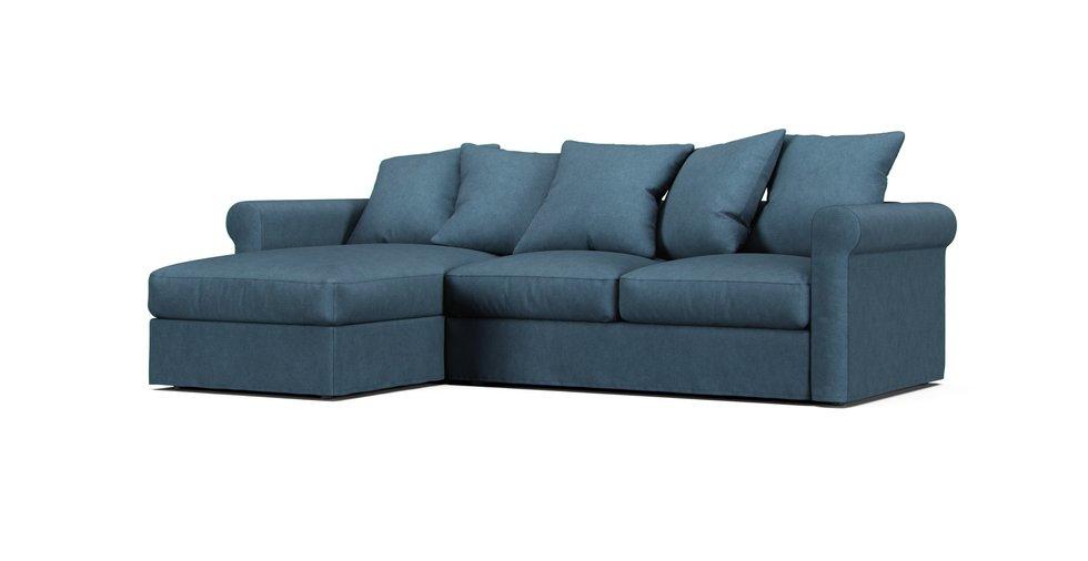 Gronlid Sofa with Chaise Lounge Cover - Care+ Tweed Teal