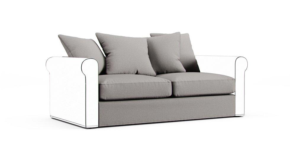 Gronlid Two-Seat Sofa-Bed Section Cover - Care+ Canvas Ash