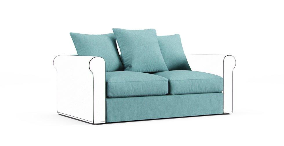 Gronlid Two-Seat Section Cover - Care+ Tweed Mineral Blue