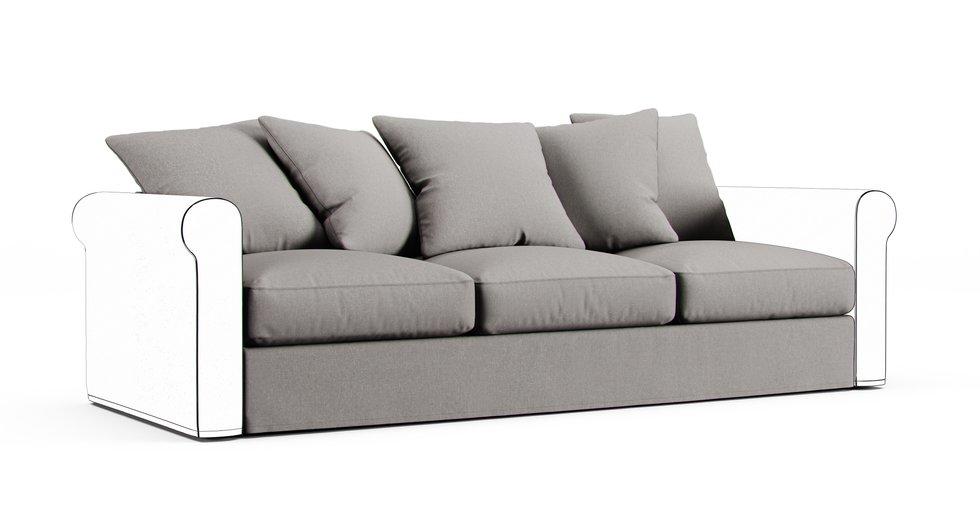 Gronlid Three-Seat Section Cover - Care+ Canvas Ash
