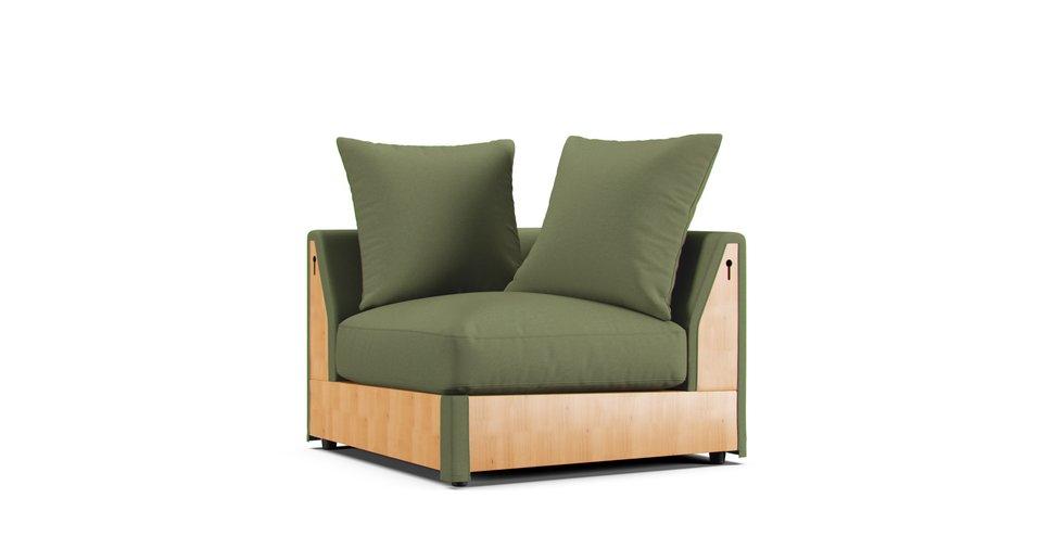 Gronlid Corner Section Sofa Cover - Care+ Canvas Sage