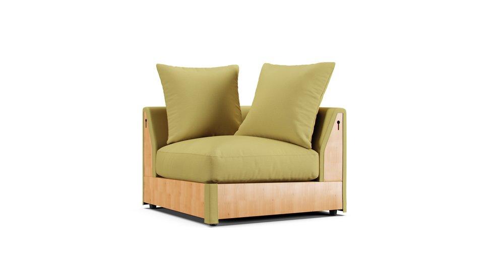 Gronlid Corner Section Sofa Cover - Care+ Tweed Amber