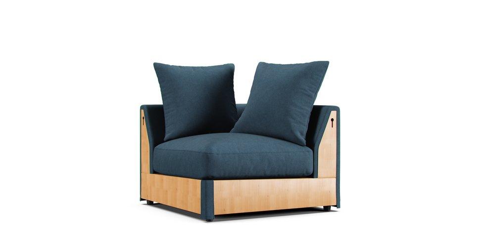 Gronlid Corner Section Sofa Cover - Care+ Tweed Teal