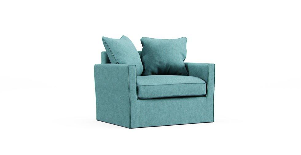 Harnosand 1 Seater Sofa Cover - Care+ Tweed Mineral Blue